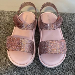 Mini Melissa Pink Glitter Sandal Toddler Size 10